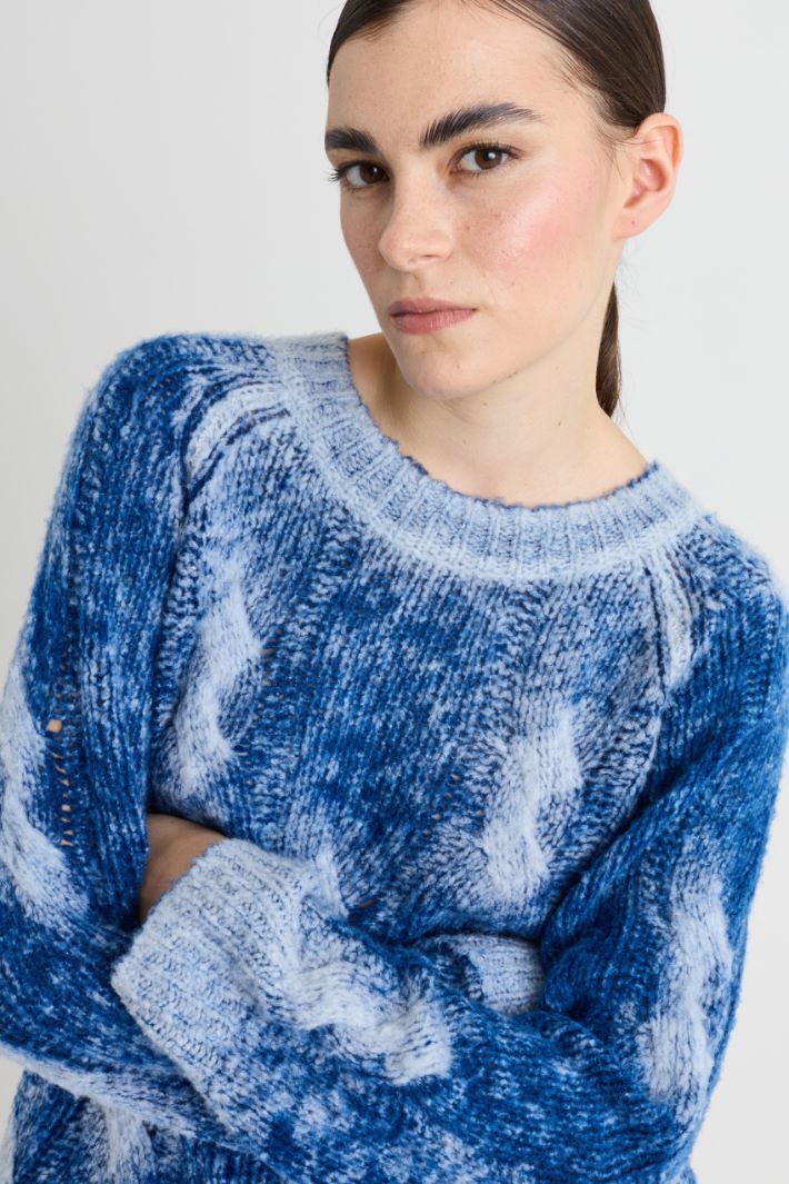 Maglia reversibile a trecce - BLU - Intrend - 3