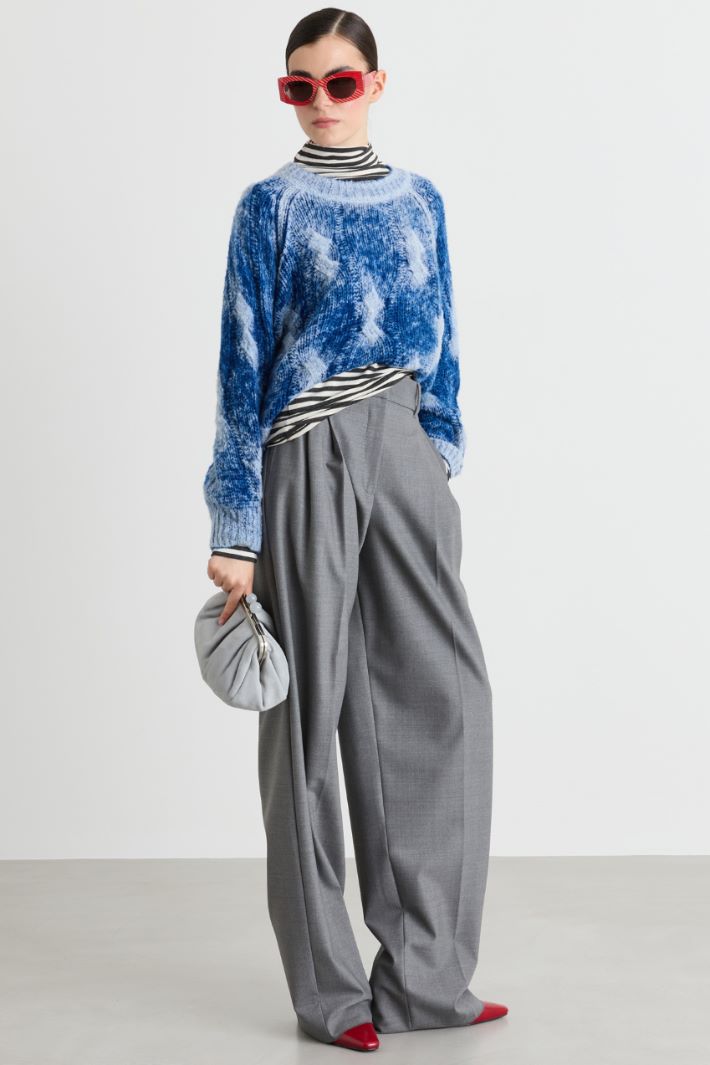 Maglia reversibile a trecce - BLU - Intrend