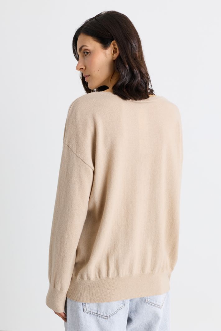 Boat-neck jumper - BEIGE - Intrend - 4