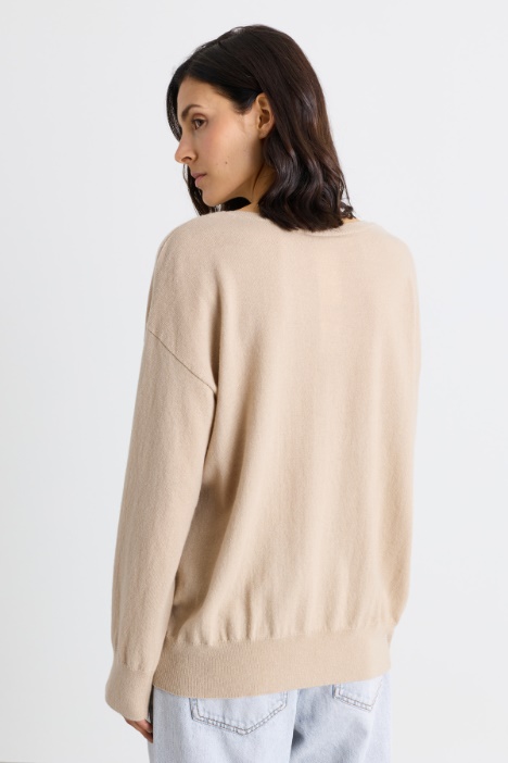 Maglia a barca in lana e cashmere