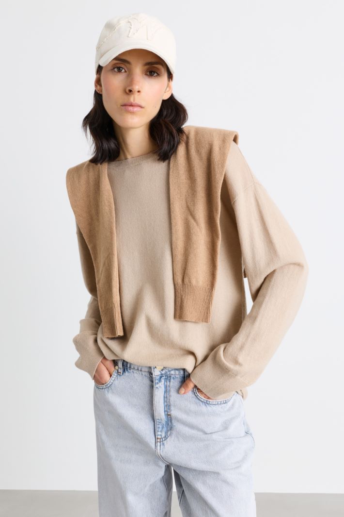 Boat-neck jumper - BEIGE - Intrend - 2