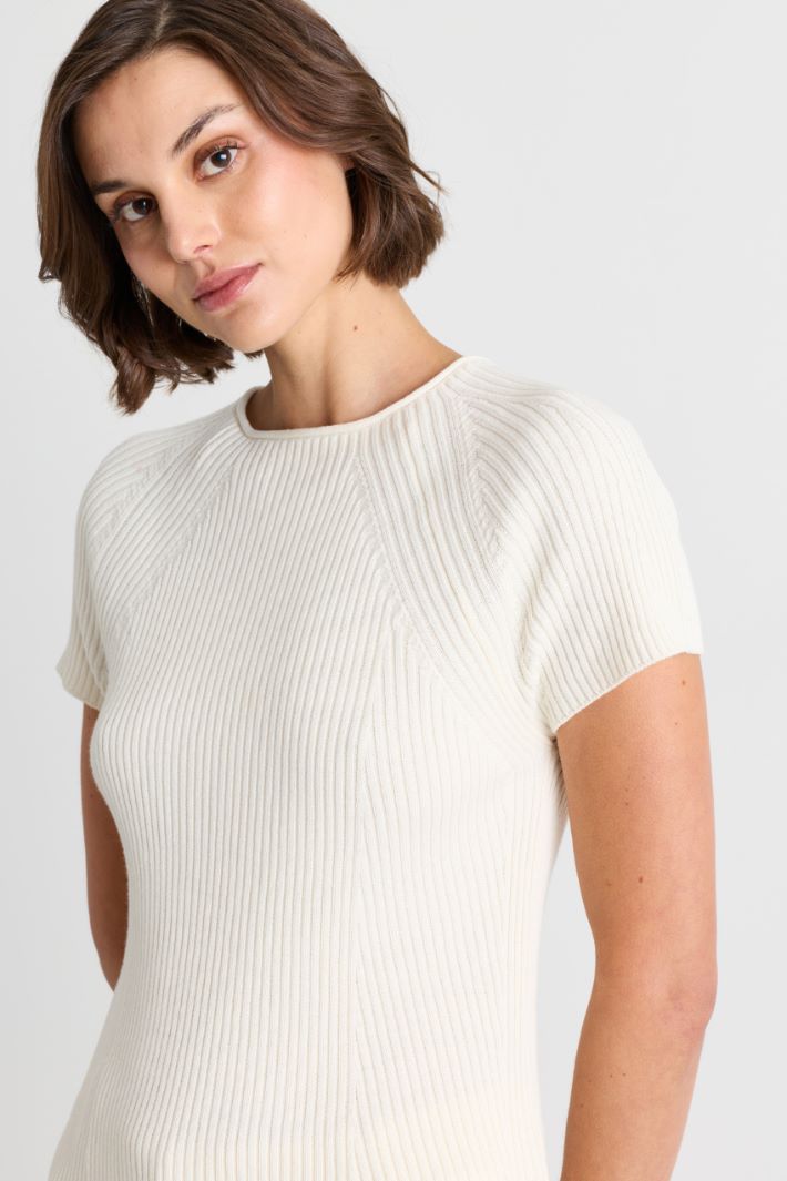 Slim-Fit Rippstrick-Shirt - WEISS - Intrend - 3