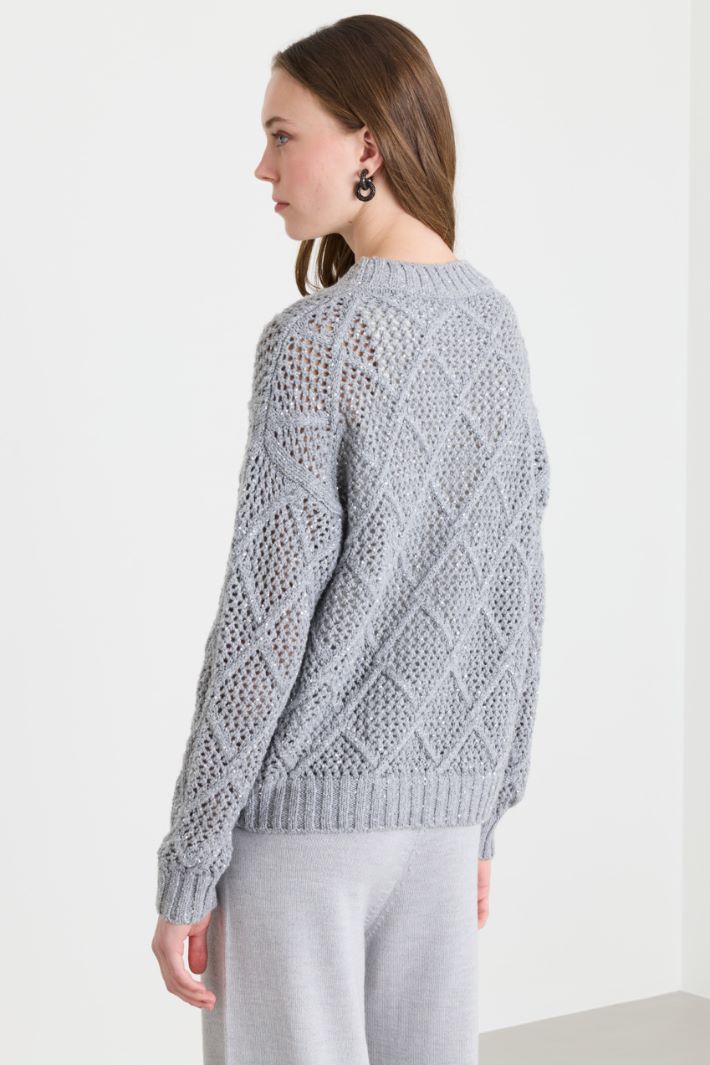Boxy-Pullover mit Pailletten - GRAU - Intrend - 4