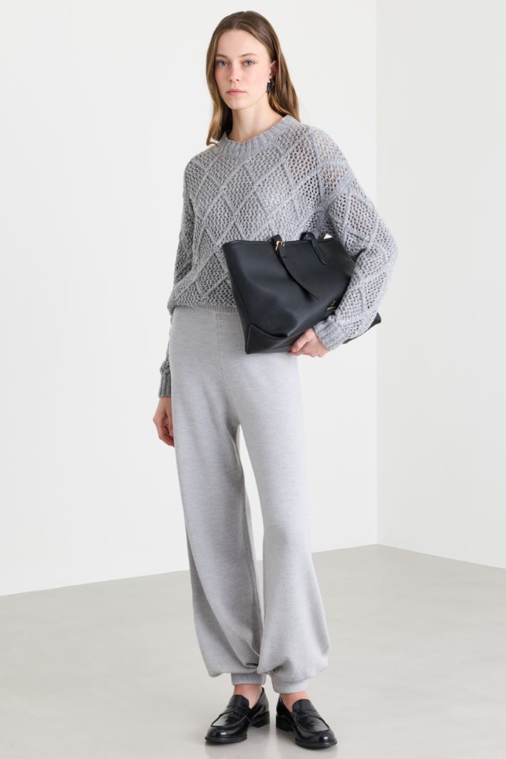 Boxy-Pullover mit Pailletten - GRAU - Intrend