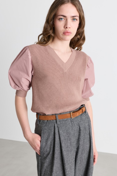 Voluminous-sleeve top - Intrend