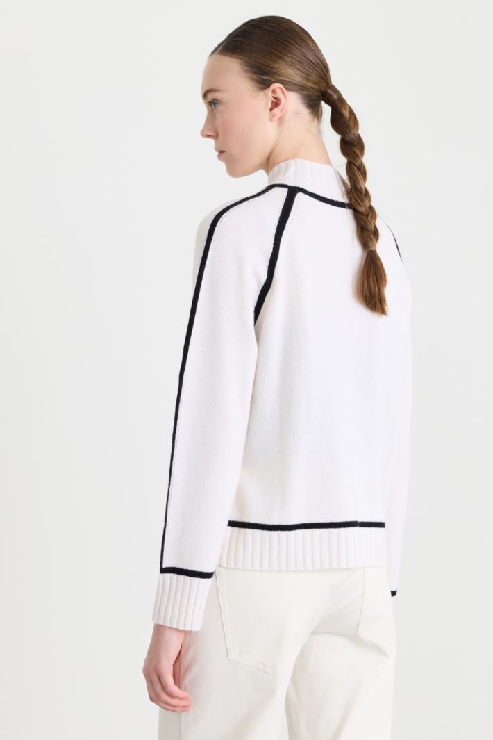 Maglia con maniche raglan - BIANCO NERO - Intrend - 4