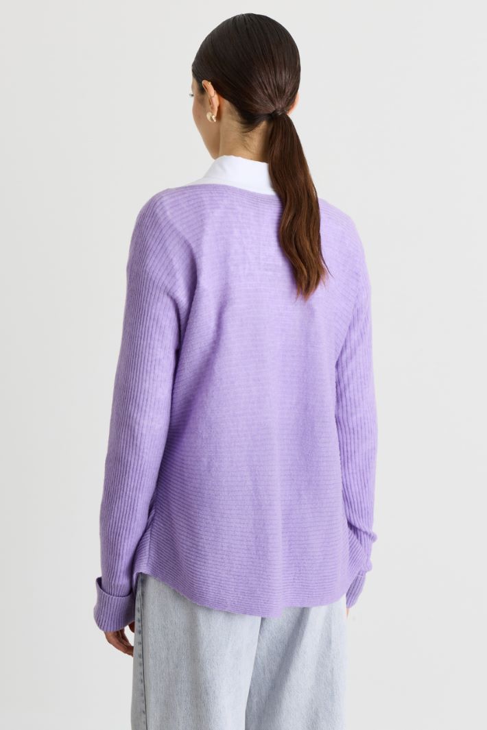 Horizontally Ribbed Jumper - LILAC - Intrend - 4