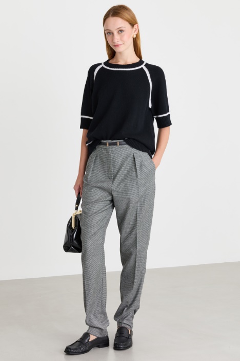 Jersey con bordes de intarsia en contraste - Intrend
