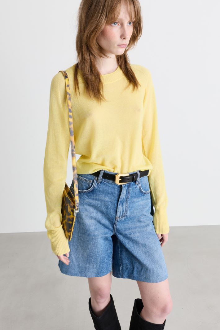Soft gauze jumper - YELLOW - Intrend - 2