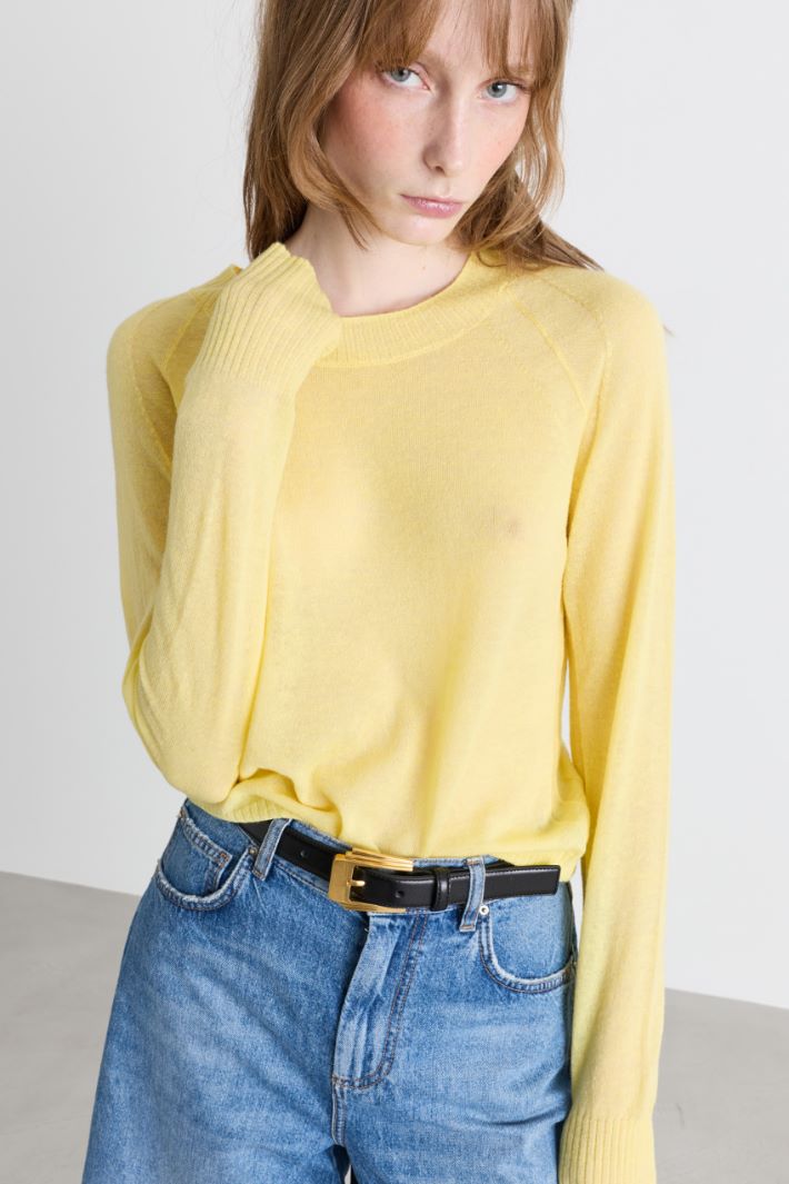 Soft gauze jumper - YELLOW - Intrend - 3