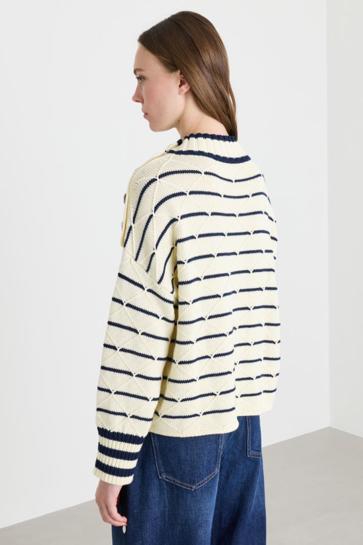 Breton jumper - WHITE BLUE - Intrend - 4