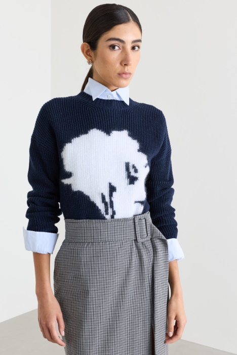 Pull en laine à intarsia - Intrend