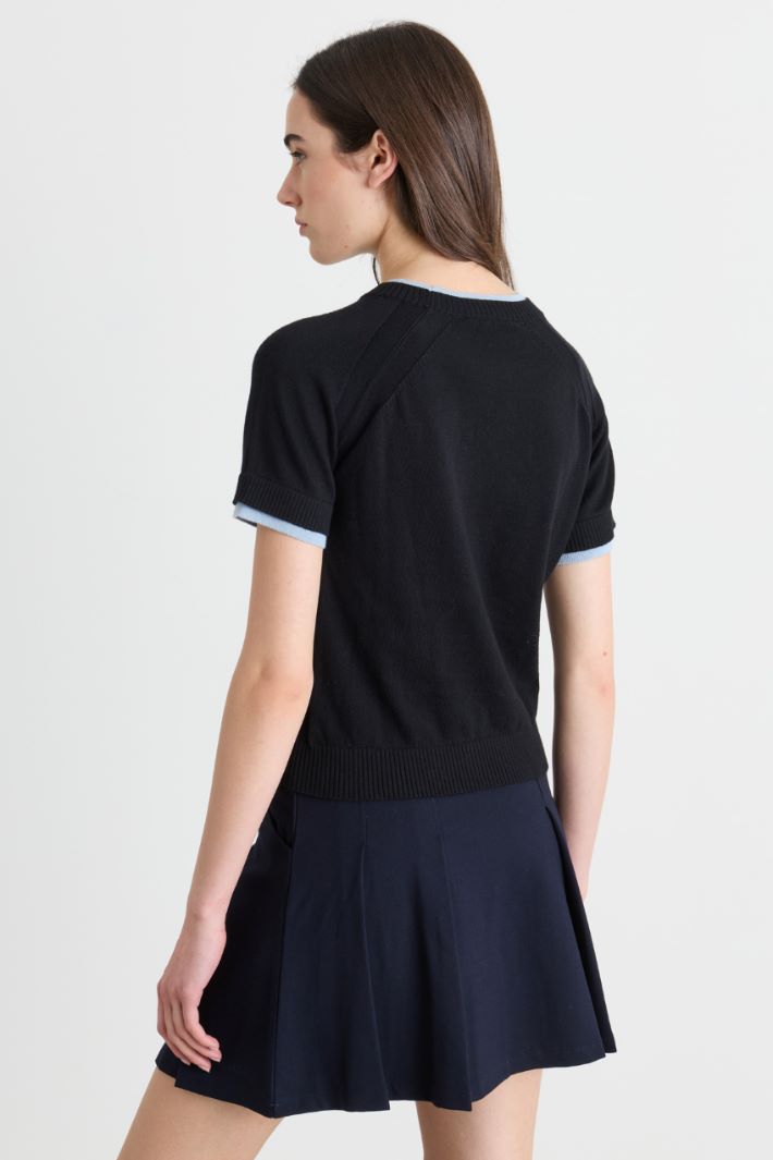 Top à bordures contrastantes - NOIR BLEU CLAIR - Intrend - 4