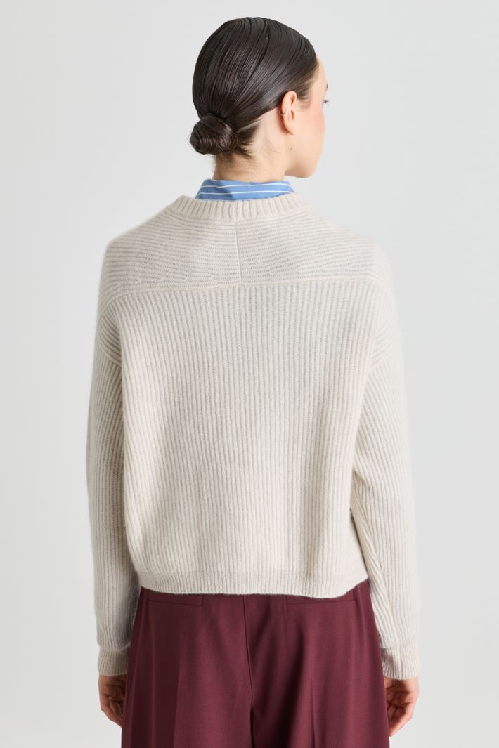 Oversize-Rippstrickpullover - BEIGE - Intrend - 4