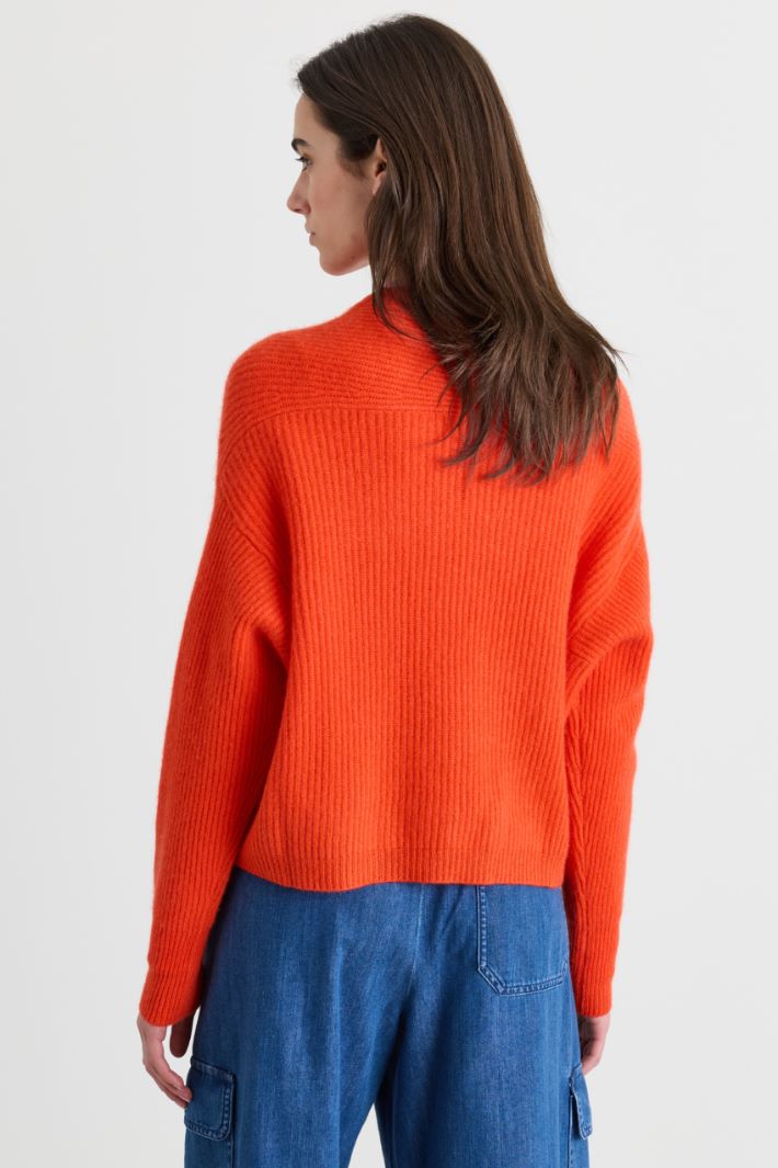 Oversize-Rippstrickpullover - ORANGE - Intrend - 4