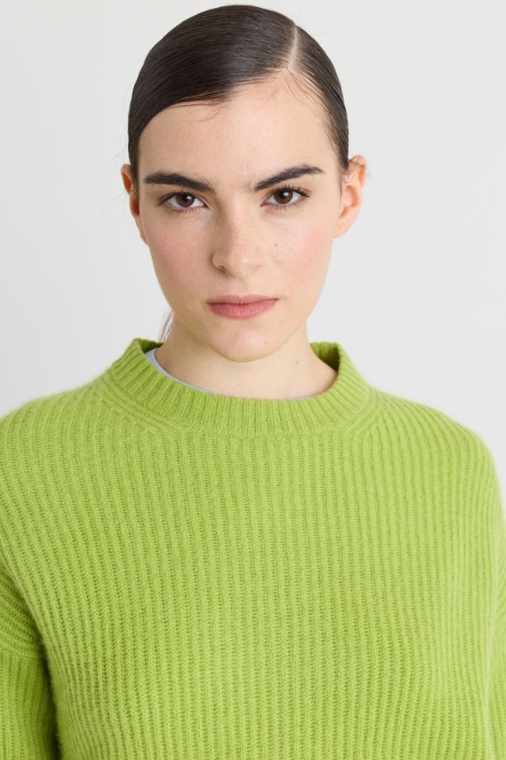 Oversize-Rippstrickpullover - GRÜN - Intrend - 3