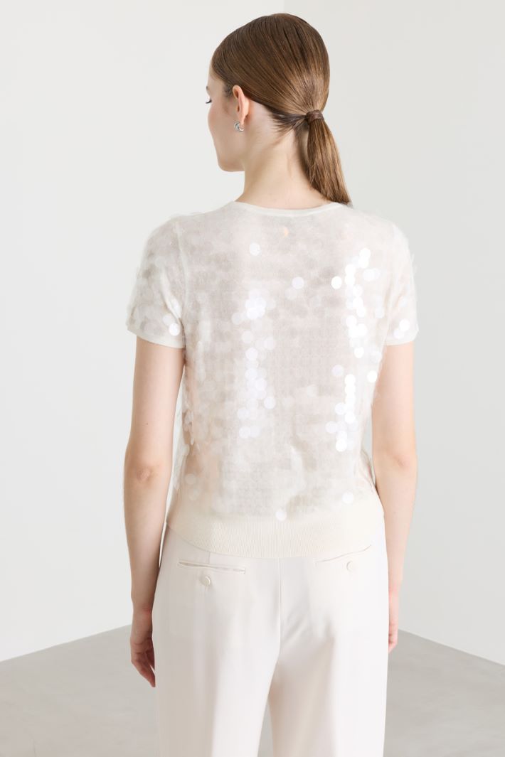 Pailletten-Stricktop - WEISS - Intrend - 4