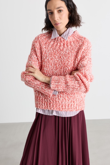 Pull mouliné à col cheminée - Intrend