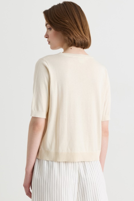 Maglia in seta e cotone a maniche corte