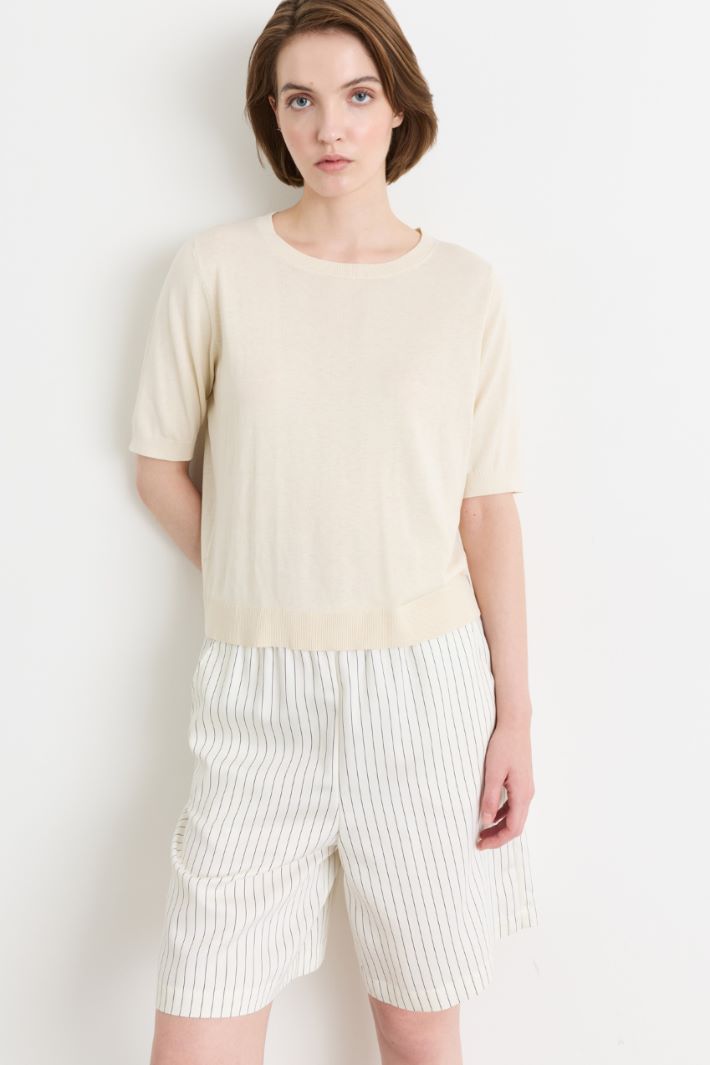 Short-sleeved top - WHITE - Intrend - 2