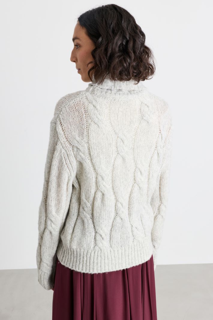 Soft cable-knit jumper - GREY - Intrend - 4