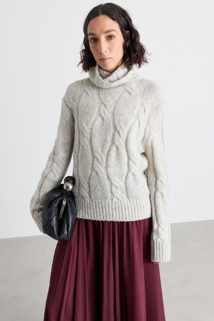 Soft cable-knit jumper - GREY - Intrend - 2