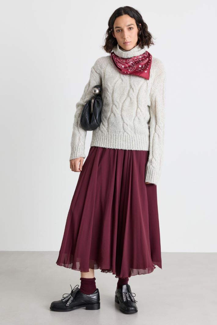 Soft cable-knit jumper - GREY - Intrend