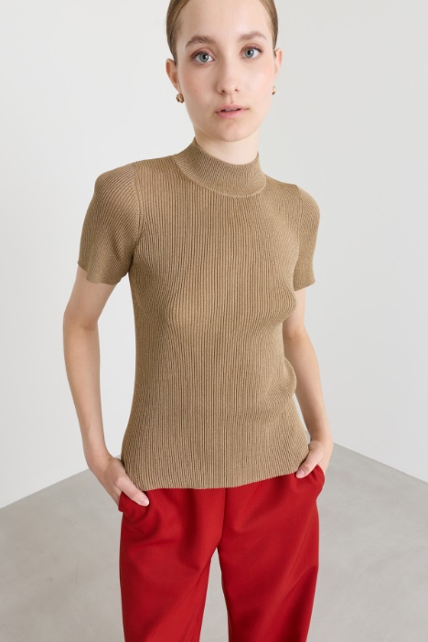 Maglia dolcevita a manica corta