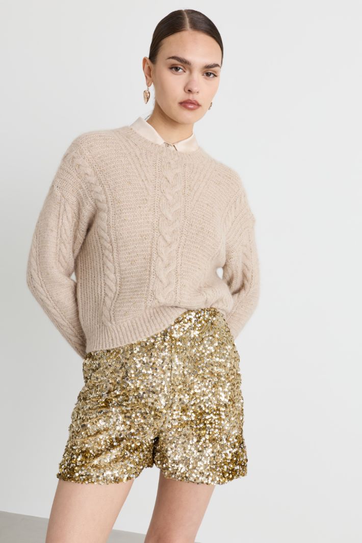 Boxy-Zopfstrickpullover - BEIGE - Intrend - 2