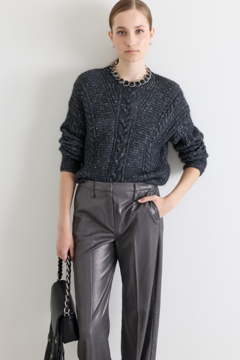 Boxy cable-knit jumper - Intrend