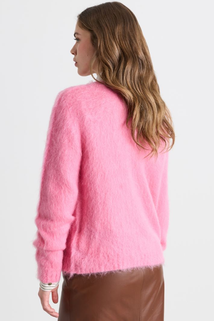 Maglia dritta in filato misto - ROSA - Intrend - 4