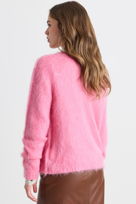 Maglia dritta in misto mohair