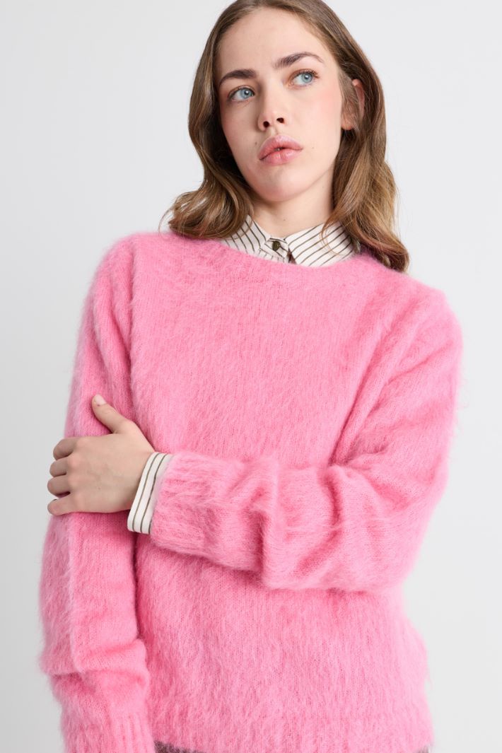 Maglia dritta in filato misto - ROSA - Intrend - 3