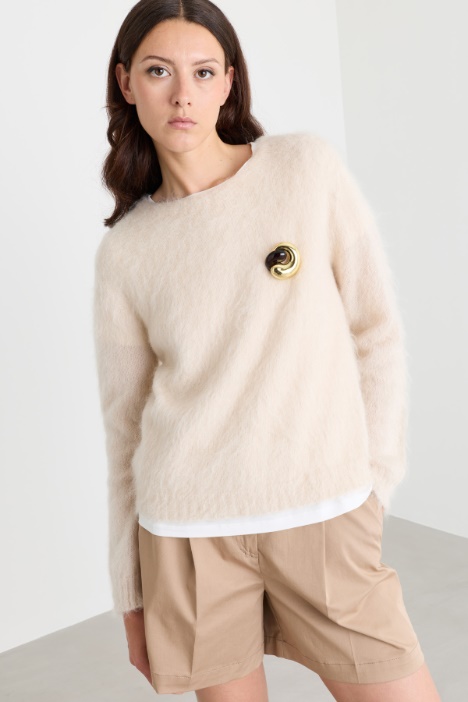 Pull droit en mohair mélangé - Intrend