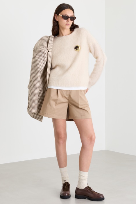 Gerader Strickpullover aus Mischgarn - Intrend