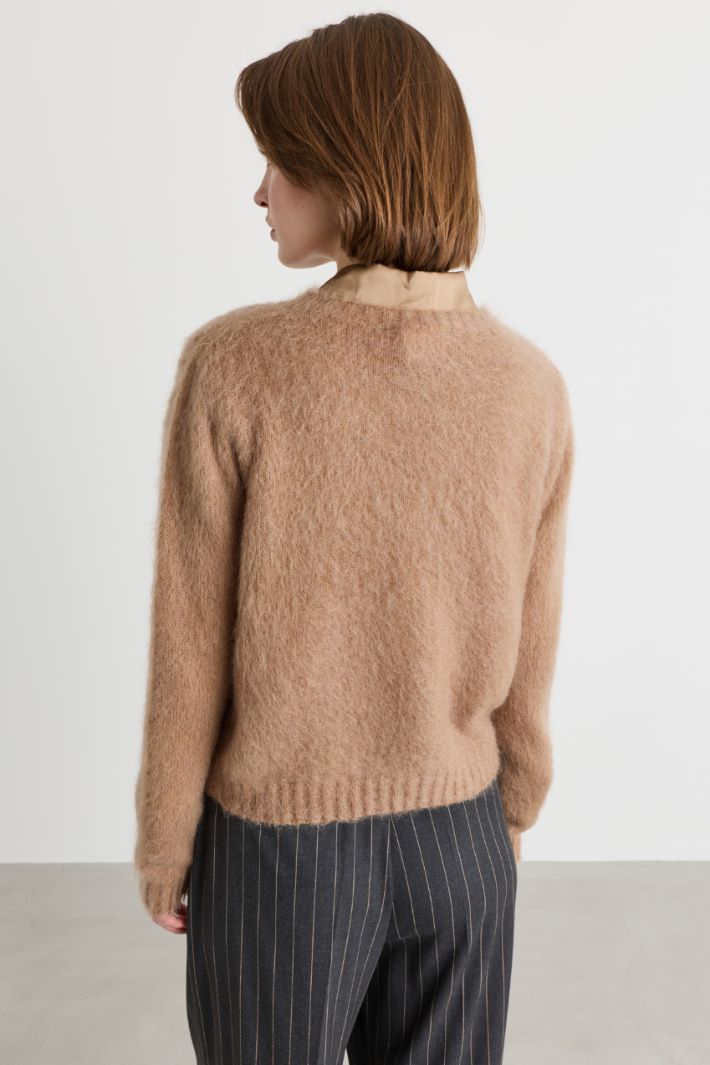 Pull droit en mohair mélangé - CHAMEAU - Intrend - 4