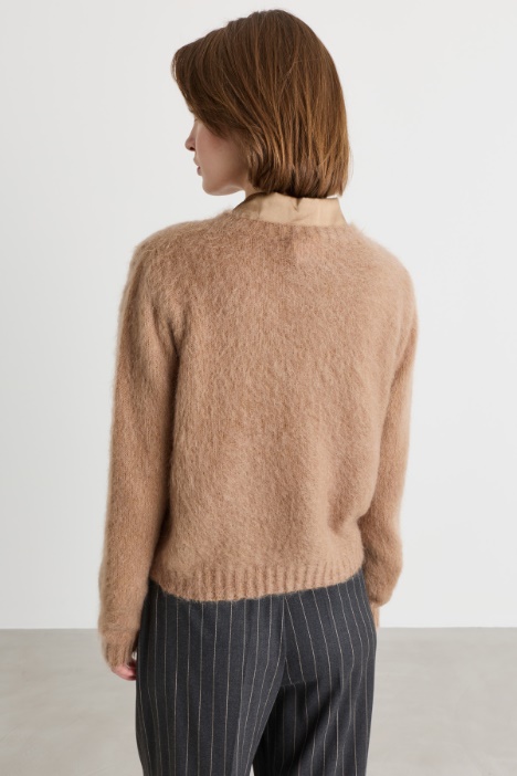 Maglia dritta in misto mohair