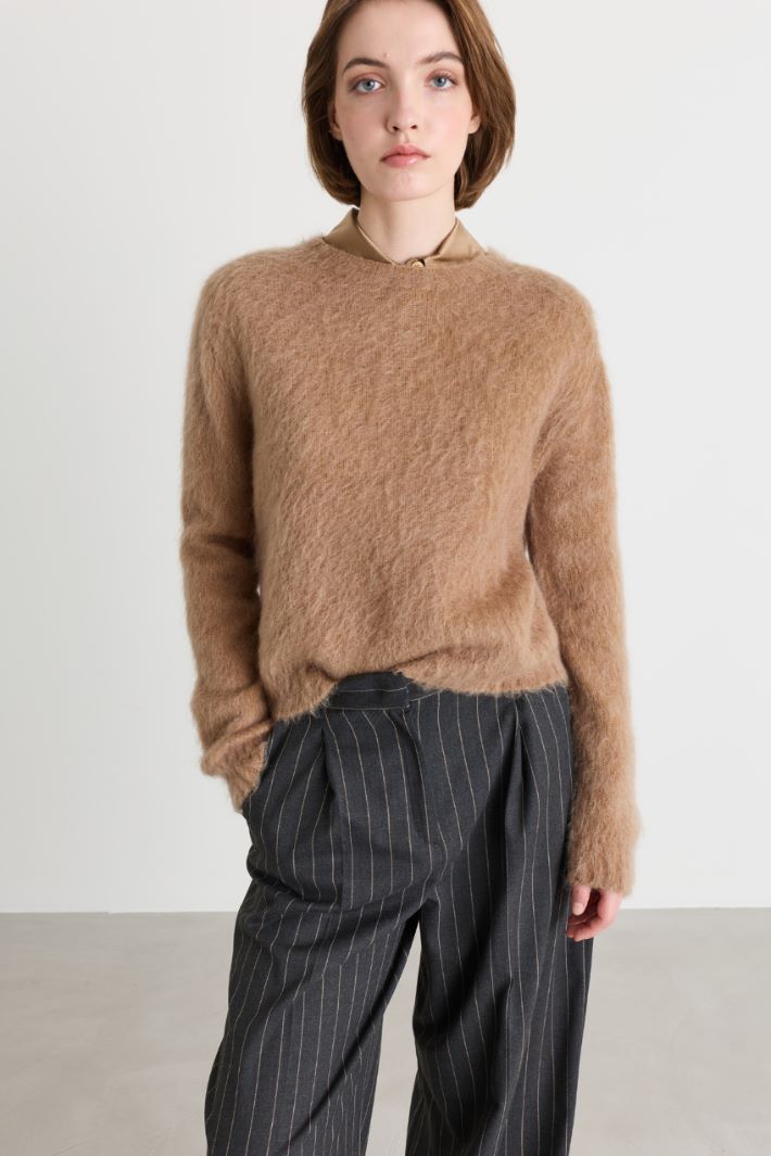 Pull droit en mohair mélangé - CHAMEAU - Intrend - 2