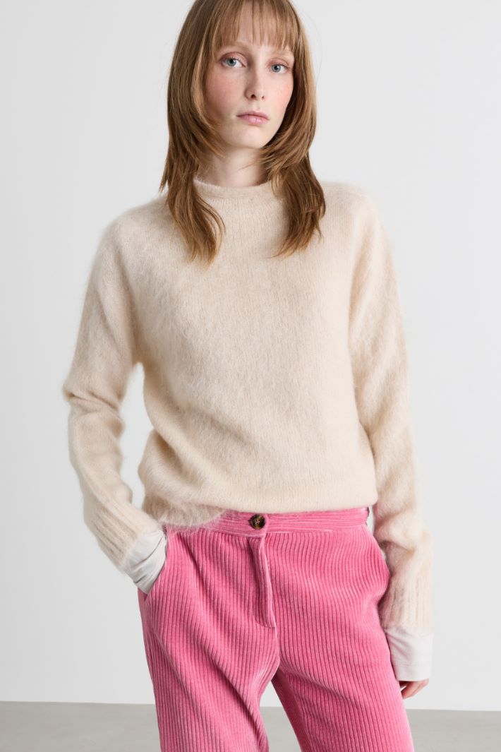 Rollkragenpullover aus kardiertem Mohair - BEIGE - Intrend - 2