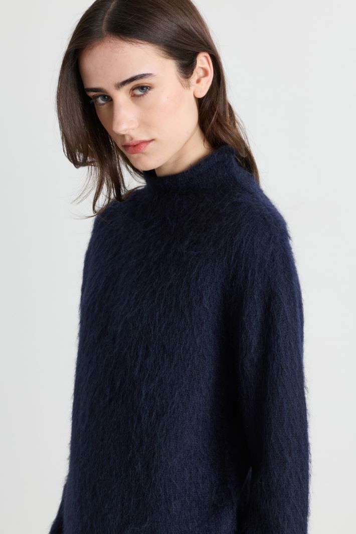 Dolcevita in filato cardato - BLU - Intrend - 3