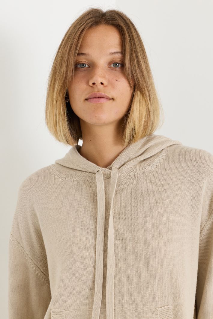 Maglia con cappuccio - BEIGE - Intrend - 3