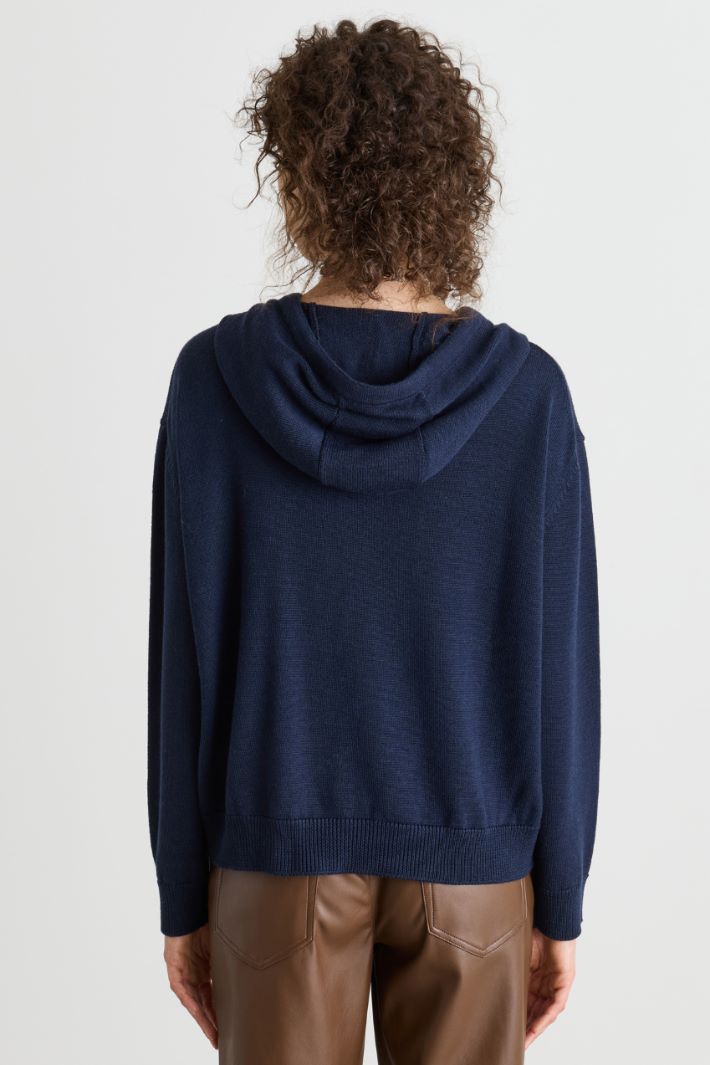 Maglia con cappuccio - BLU - Intrend - 4