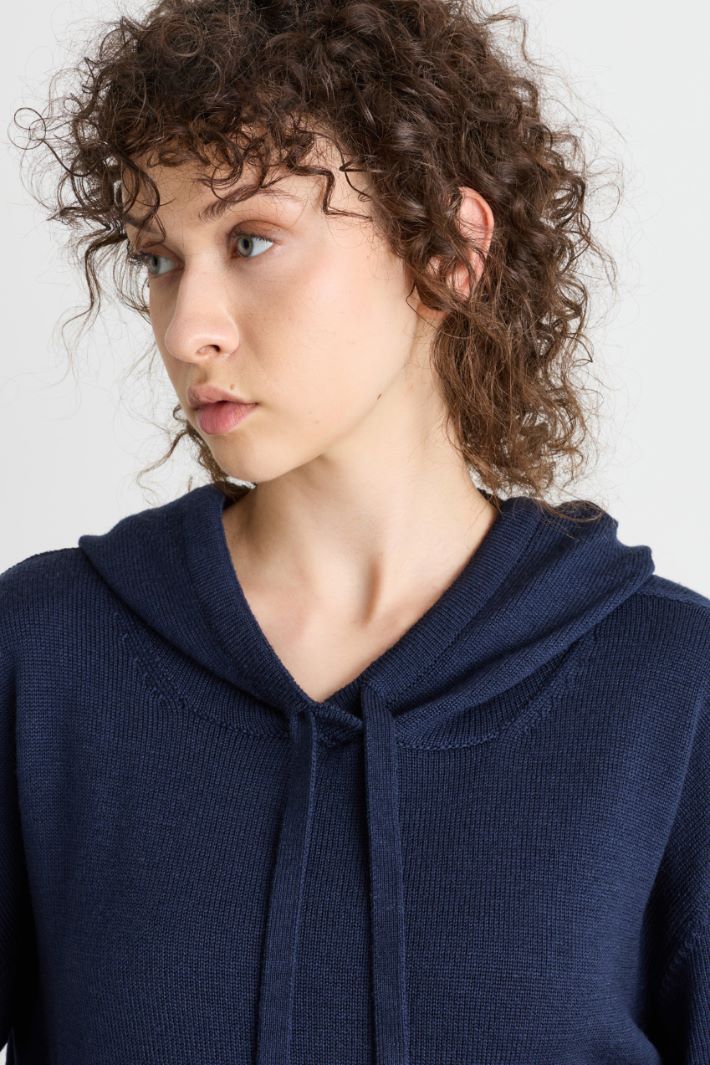 Maglia con cappuccio - BLU - Intrend - 3