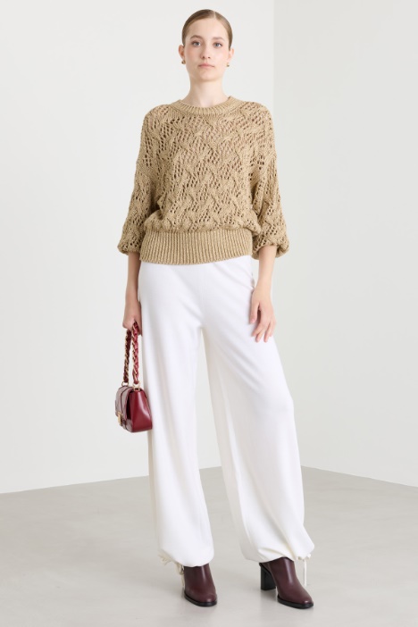 Rautenmuster-Pullover aus Kordelgarn - Intrend