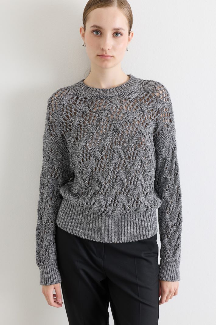 Diamond cord-knit jumper - GREY - Intrend - 2