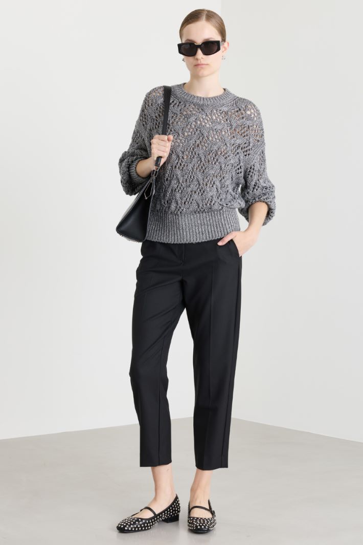 Diamond cord-knit jumper - GREY - Intrend