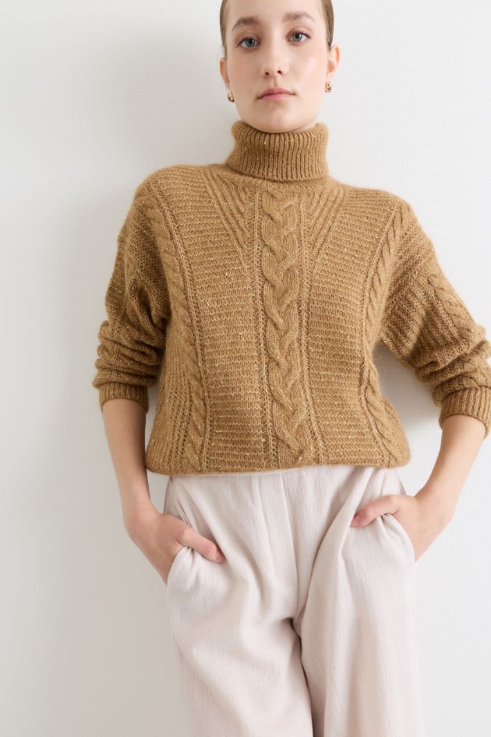 Maglia over a trecce - CAMMELLO - Intrend - 3