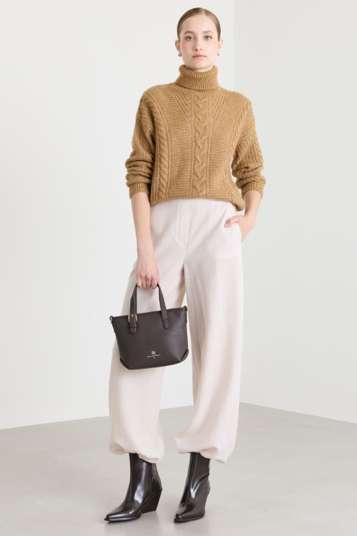 Maglia over a trecce - CAMMELLO - Intrend
