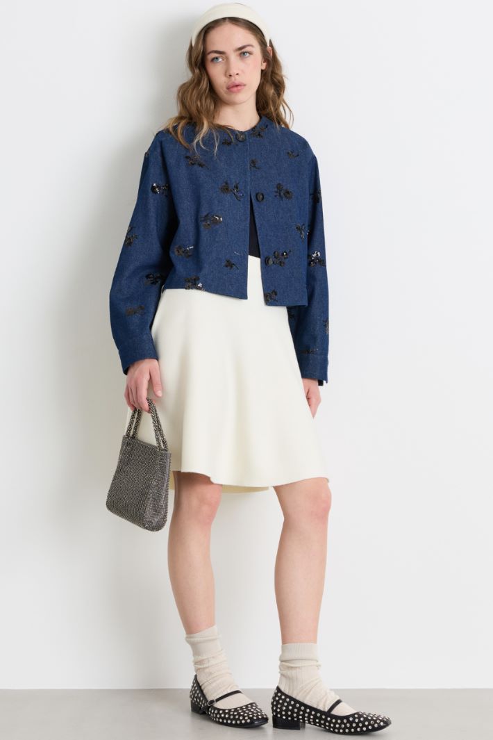 Maglia aderente smanicata - BLU - Intrend