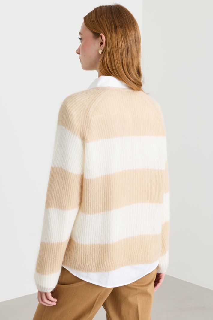 Fisherman's rib jumper - CAMEL WHITE - Intrend - 4